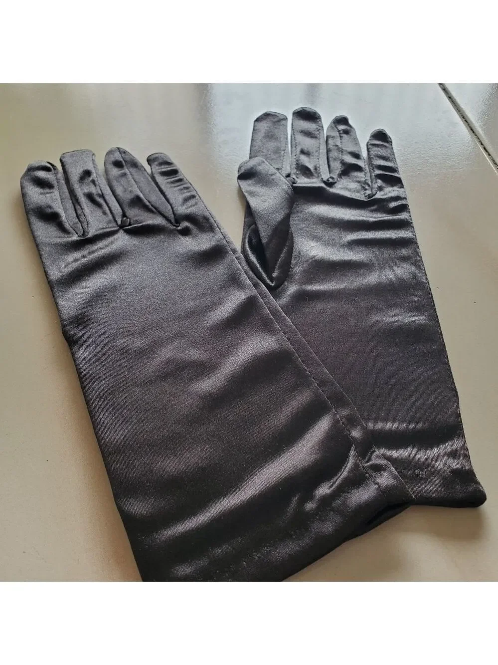 NWT Black Satin Gloves Bridal Dressy Fashion